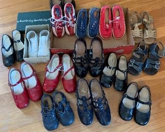 Large assortment of vintage children’s shoes including Keds, Jumping Jacks, Stride Rite, Poco and more