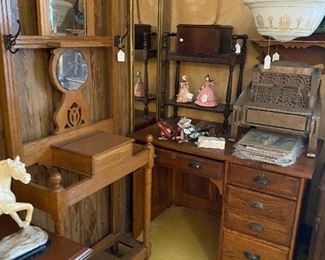 Oak Desk, Hall Tree