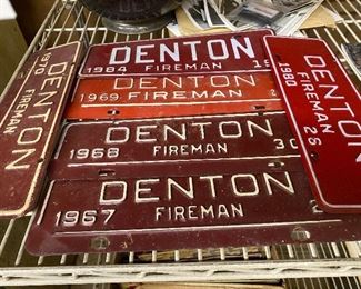Several Denton, N.C. Fireman City Tags