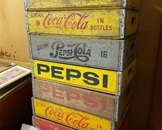 Coca Cola and Pepsi Wooden Crates