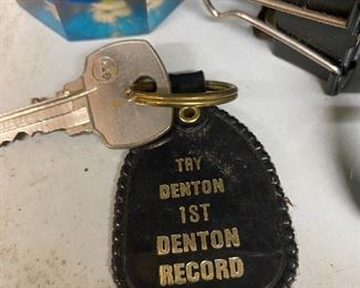 Denton Record Keychain