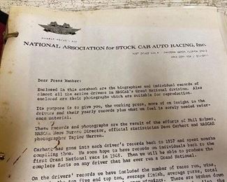 Old Nascar Press Book with Black and White Photographs and Biographies