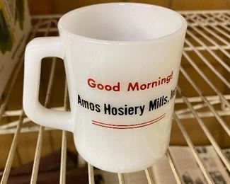 Amos Hosiery Mill Advertising Mug
