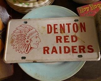 Metal Denton Red Raiders Tag