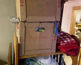 Boxes of Old Aprons