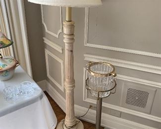 Floor lamp and crystal champagne bucket