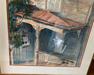 Framed watercolor by Robert Tebeau 