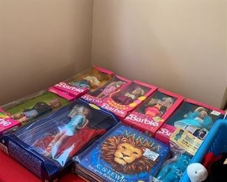 Barbies, toys, games and books.