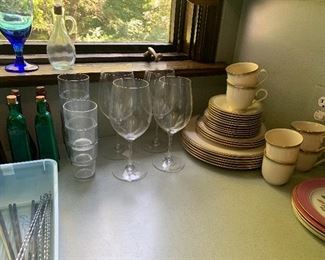 Riedel wine glasses and Lenox “Monterey” China