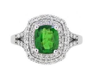1.74ct Tsavorite & 0.56ct Diamond Ring