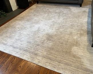 9' x 13' area rug in gray tones...