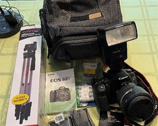 Canon EOS 60D camera; includes lenses, carrying bag, tripod and so much more!