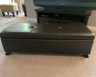 70 Leather Storage Ottoman