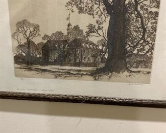 Samuel Chamberlain The Governor's Palace Williamsburg, signed etching