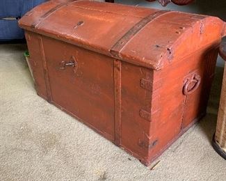 Painted trunk with great old key