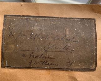 Label on antique Scottish pair of paintings