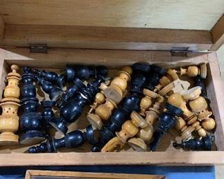 Carved game pieces