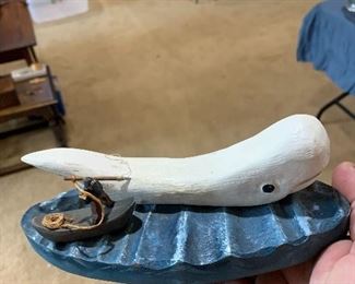 Moby Dick carved wood