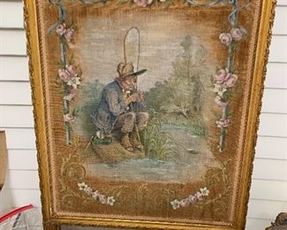 French painted fireplace screen