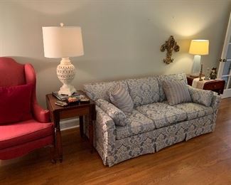 Pair of red chairs, sleeper sofa
