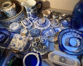 Blue and white, cobalt