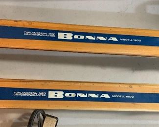 Bonna cross country skis, made in Norway, and bamboo poles