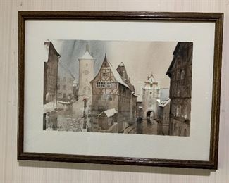 Large German watercolor