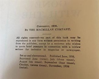 November 1936 Gone with the Wind