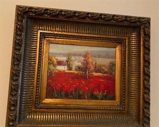 Original oil on canvas of Poppy flowers