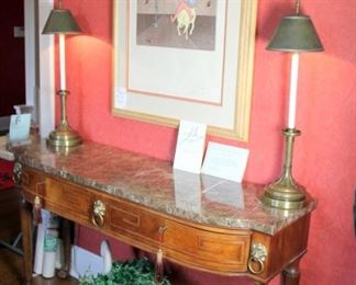 Henredon Marble Top Console Table