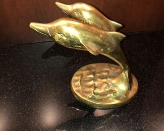 BRASS DOLPHINS 6"
