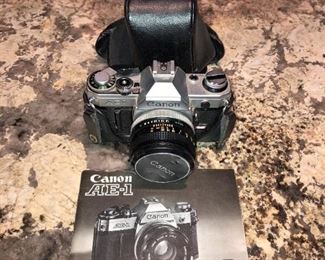 CANON AE1 CAMERA, LENSES, FLASHES, MOTOR DRIVE AND CASES