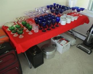 Glassware blue and green