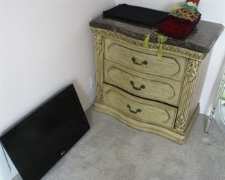 Nightstand and television 