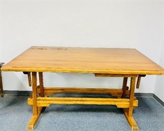 Antique oak architect’s drafting table desk