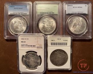 Graded MORGAN Silver Dollars