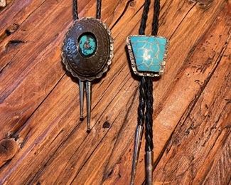 Sterling and Turquoise Bolo Ties