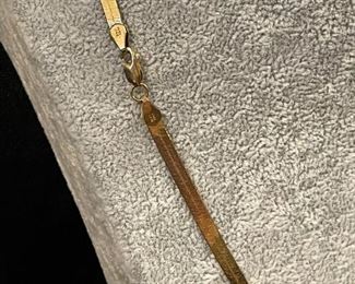 14K Gold Herringbone Necklace