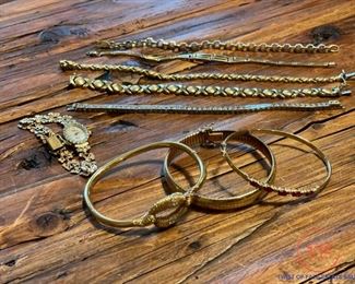 18K and 14K Gold Bracelets and 14K Gold Ladies Watch