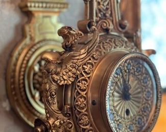 Spanish Renaissance Style Bronze Hanging Clock