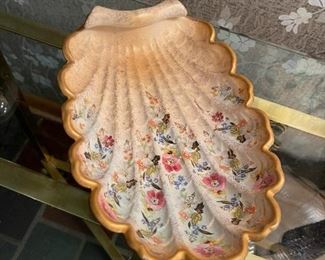 ABINGDON USA POTTERY Console Chintz Pattern Shell Bowl