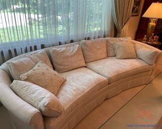 Custom Upholstered Curved Sofa