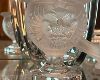 LALIQUE Tete De Lion Cigar / Match Holder