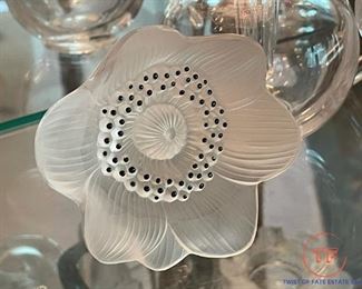 Lalique "Anemone" Frosted Art Glass Paperweight(s)