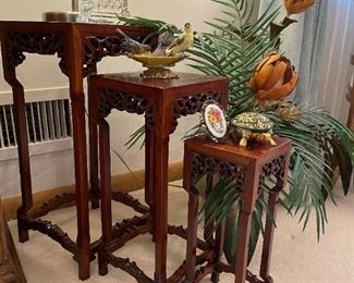 Hand Carved Nesting Tables
