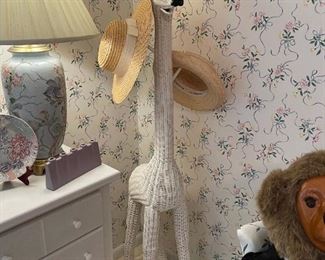 Wicker Giraffe Hat Stand