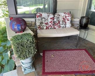 Wrought Iron Outdoor Patio Bench