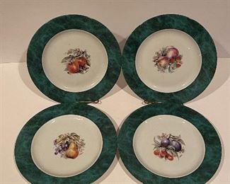 Four French Philippe porcelain Limoges plates 
