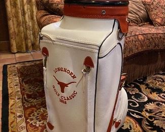 Belding leather golf bag for the Longhorn Golf Classic from 1988 which has never been used and comes with its original box. 
