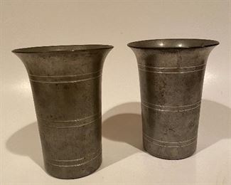 Two pewter tumblers 